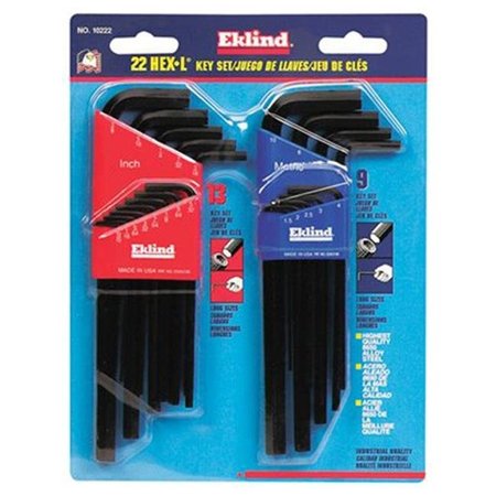 EKLIND Eklind Tool 269-10213 13 Pc. Hex-L Key Set Inch Sizes: .050 Inch - 3-8 Inch 269-10213
